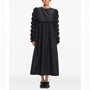 SLEEPER I Like It Puff paneled midi dress Black sz M